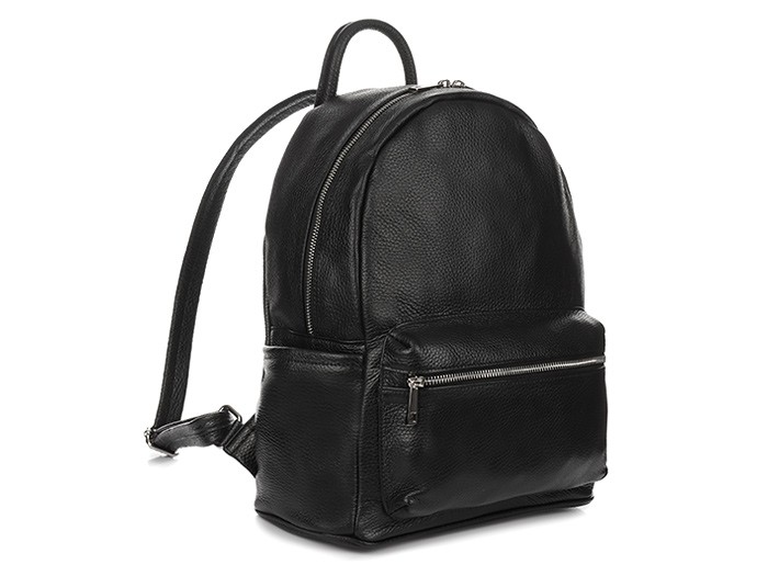 

Czarny Skórzany Damski Plecak A4 włoski skóra duży