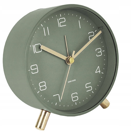 Zelený Kulatý Budík Karlsson KA5752 G Tichý Mechanismus Podsvícení