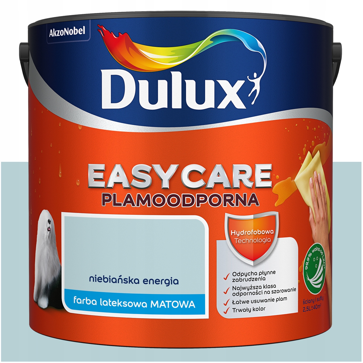 Barva na stěny stropů odolná proti skvrnám Dulux Easycare Nebeská energie 5L