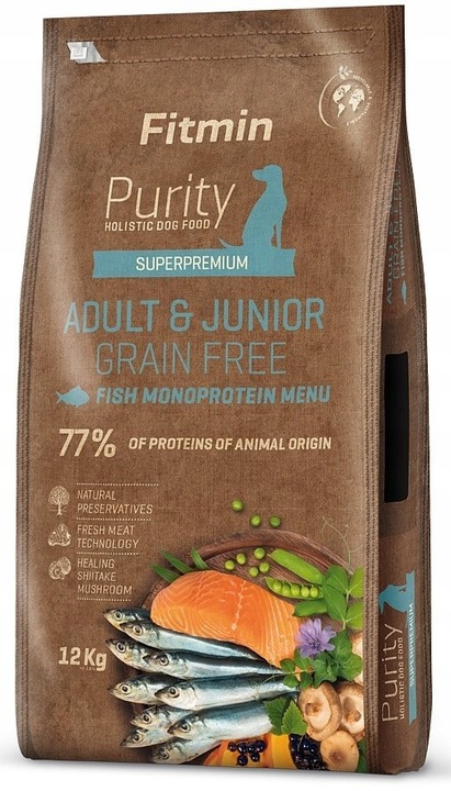 Fitmin dog Purity Gf Adult&Junior Fish Menu 12 kg Sucha Karma DL Psa