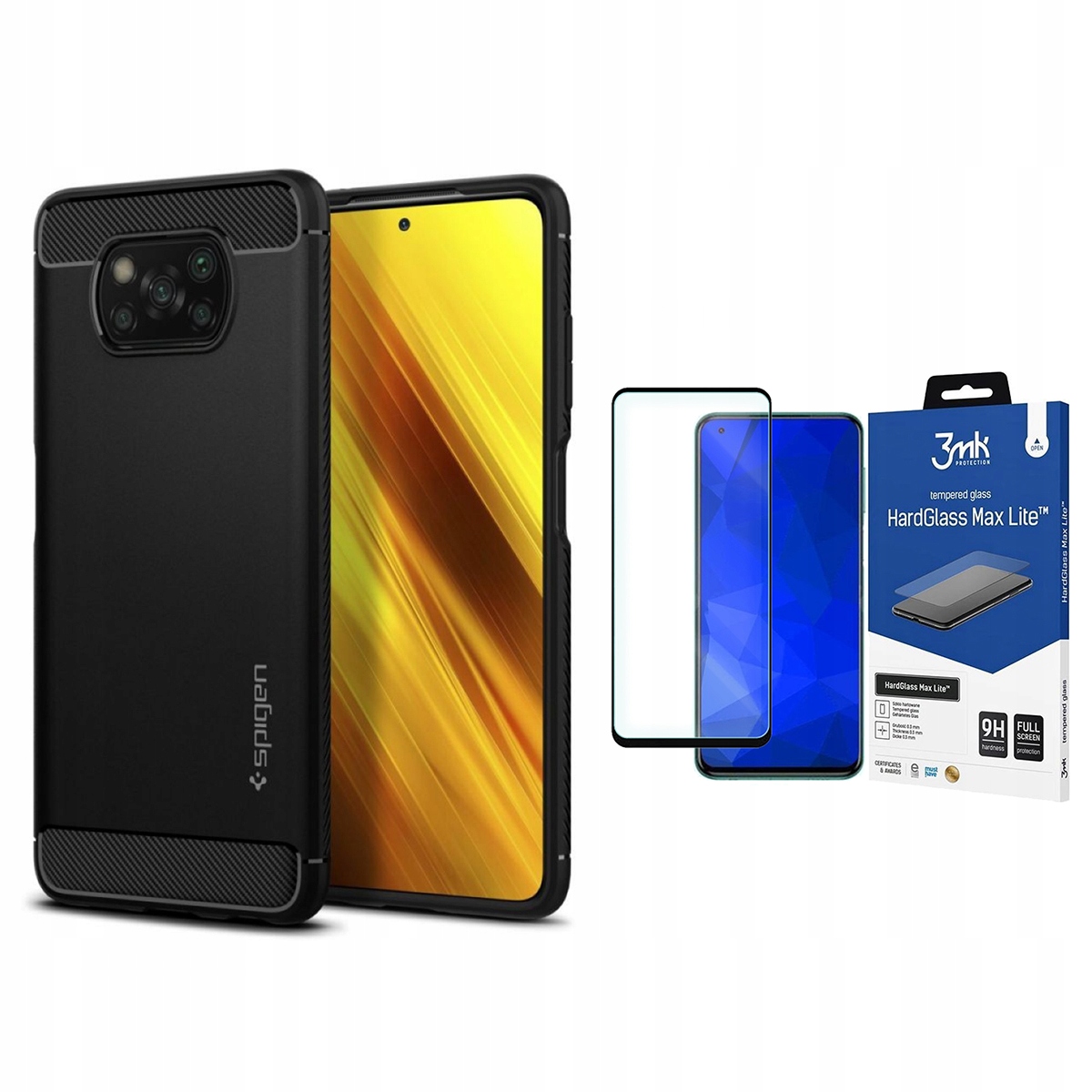 

Spigen Rugged Etui Do Xiaomi Poco X3 Pro+szkło 3MK