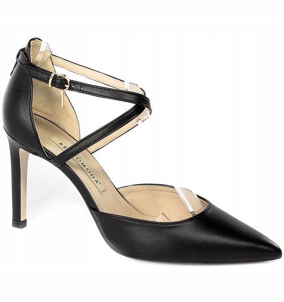 Czółenka Bravo Moda 0018 Czarna skóra