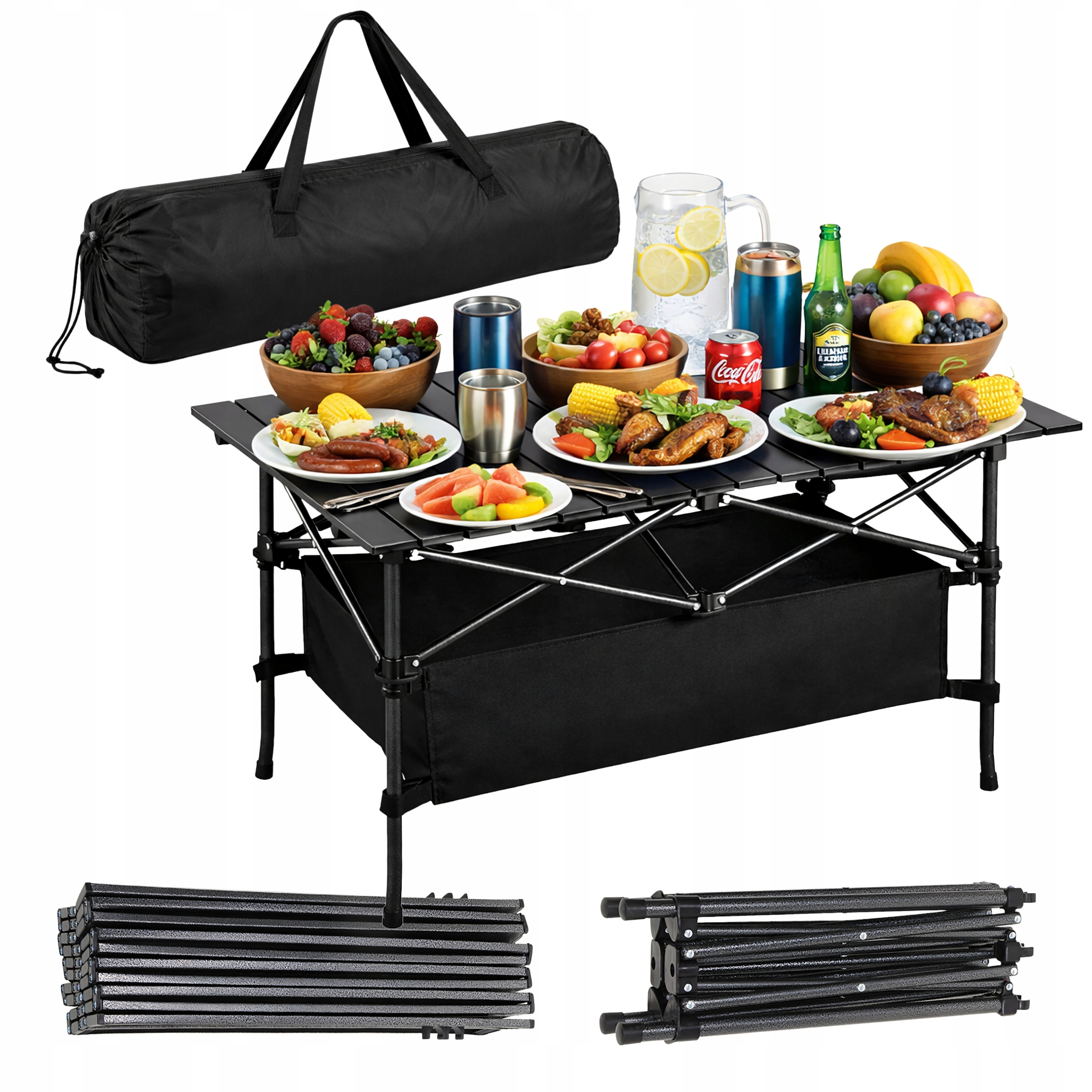 Stół Turystyczny Składany 95X55x50 cm Podróżny Kempingowy Ogrodowy Torba