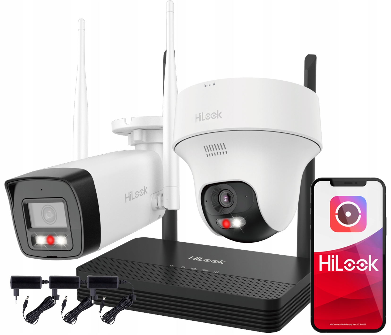 WiFi monitorování 2MPx EasyLink HiLook by Hikvision WIFIKIT-BT2-4CH 2x Kamera