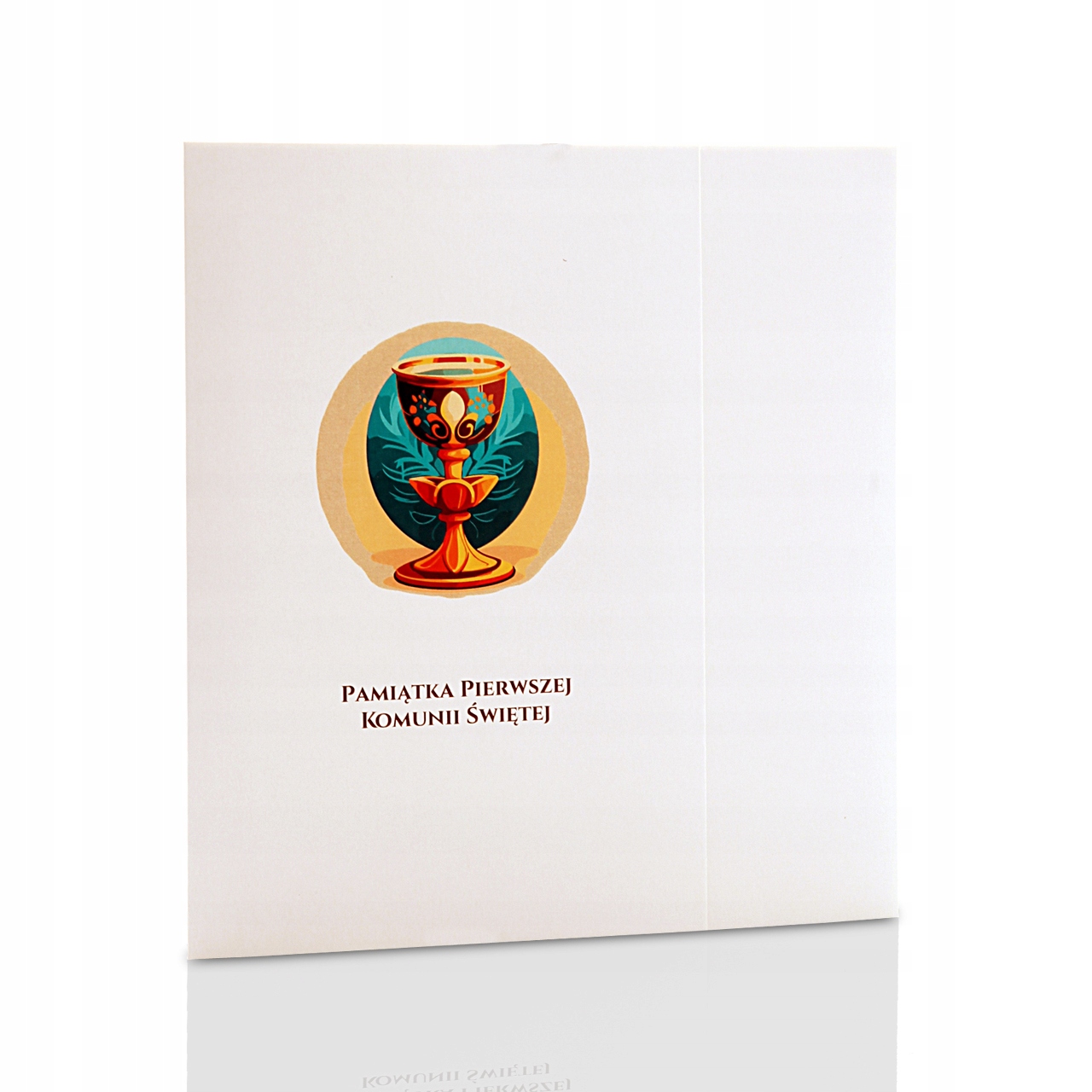 Mini-album komunijny nowy kielich - zestaw na 2 zdjęcia 15x21 plus zakładka