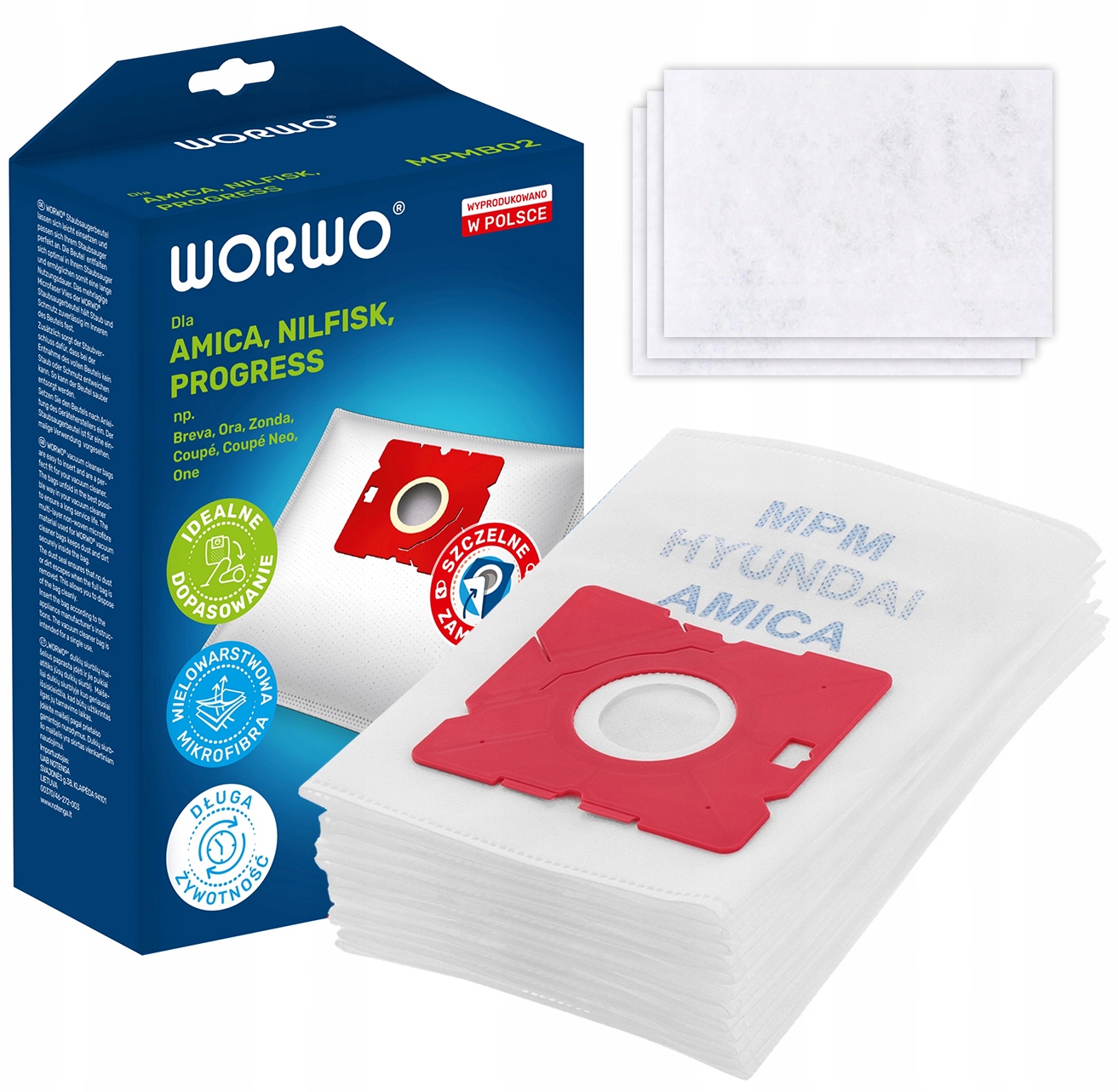 12x worki do odkurzacza AMICA VM 1033 ORA, VM 1034 ORA, VM 1041 Breva