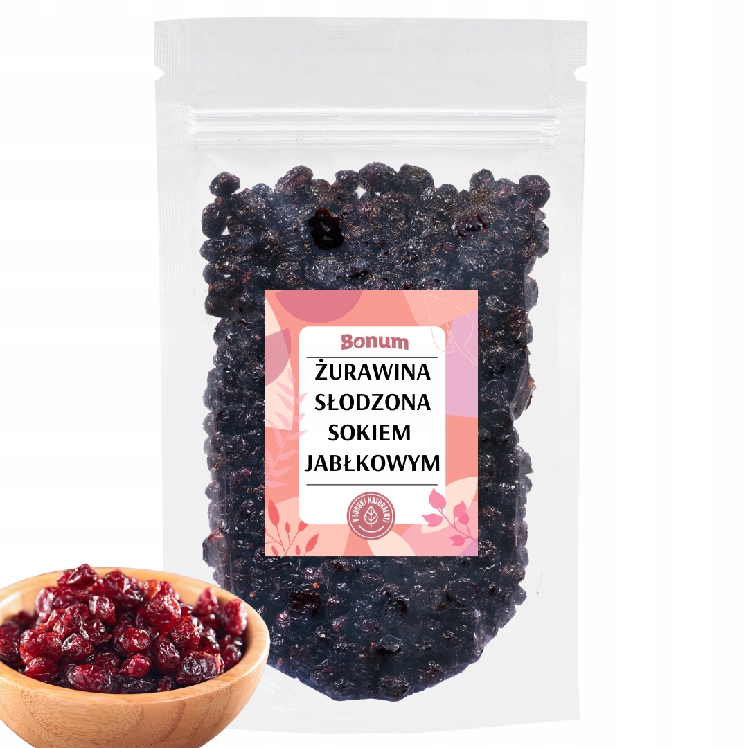 Levně Brusinky celé brusinky s jablečnou šťávou Bez Cukru 1kg Bonum