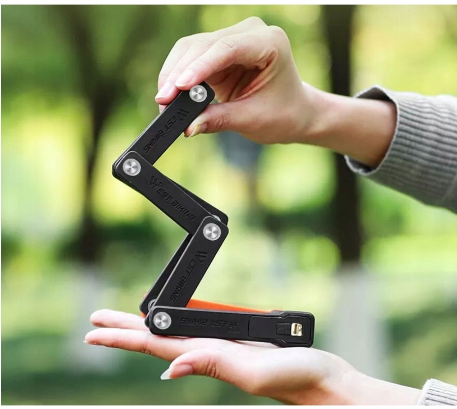 ZAMEK ROWEROWY ZAPIĘCIE SKŁADANE BLOKADA ROWERU Stan opakowania oryginalne