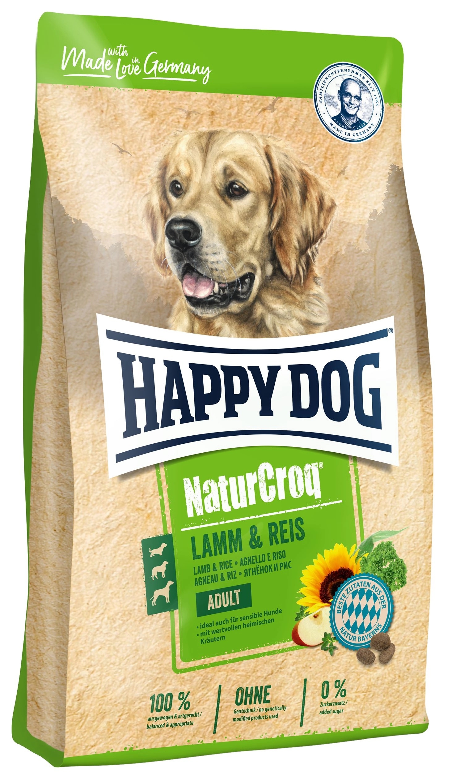 Happy Dog NaturCroq suché krmivo pro dospělého psa, jehněčí a rýži 15 kg
