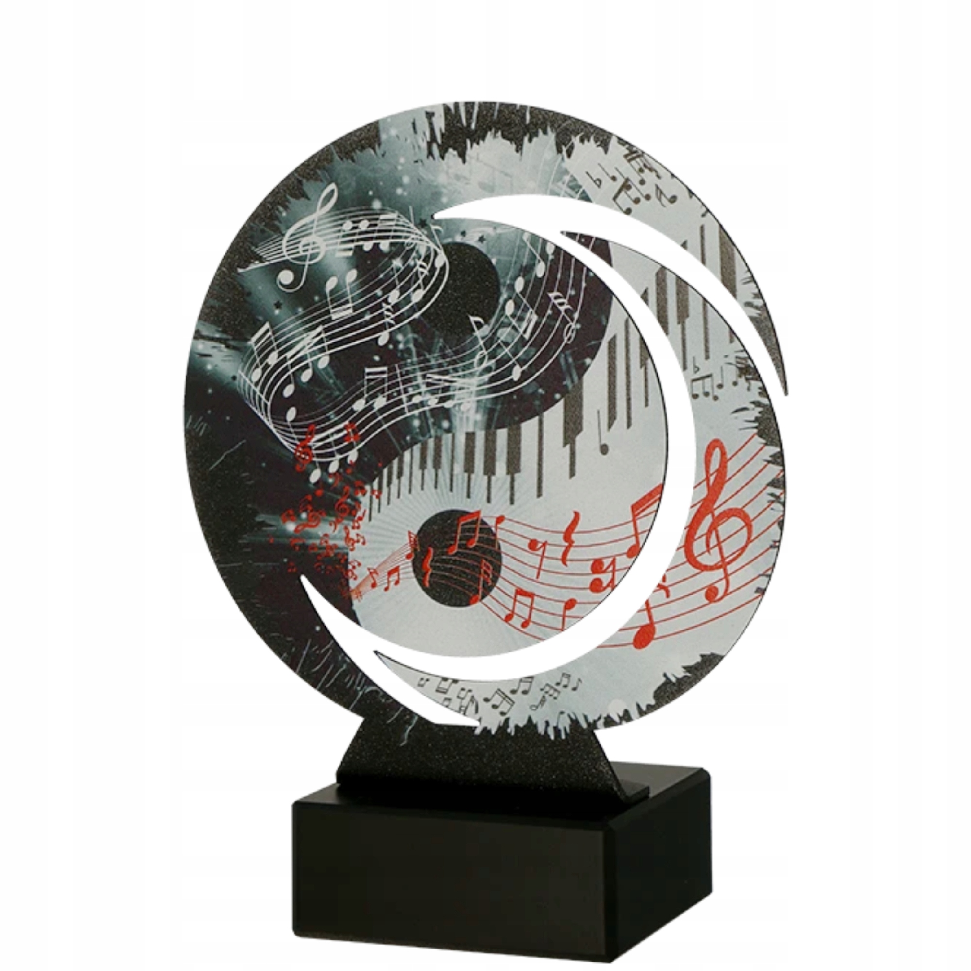 Statuetka Metalowa Muzyka Nuty Nagroda Za Udział Wr-mus-c 18cm +tabliczka