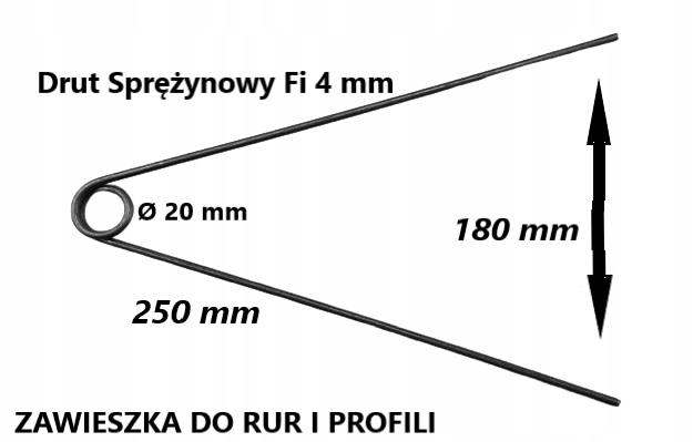 

Zawieszka Lakiernicza do Rur i Profili Fi 4 mm