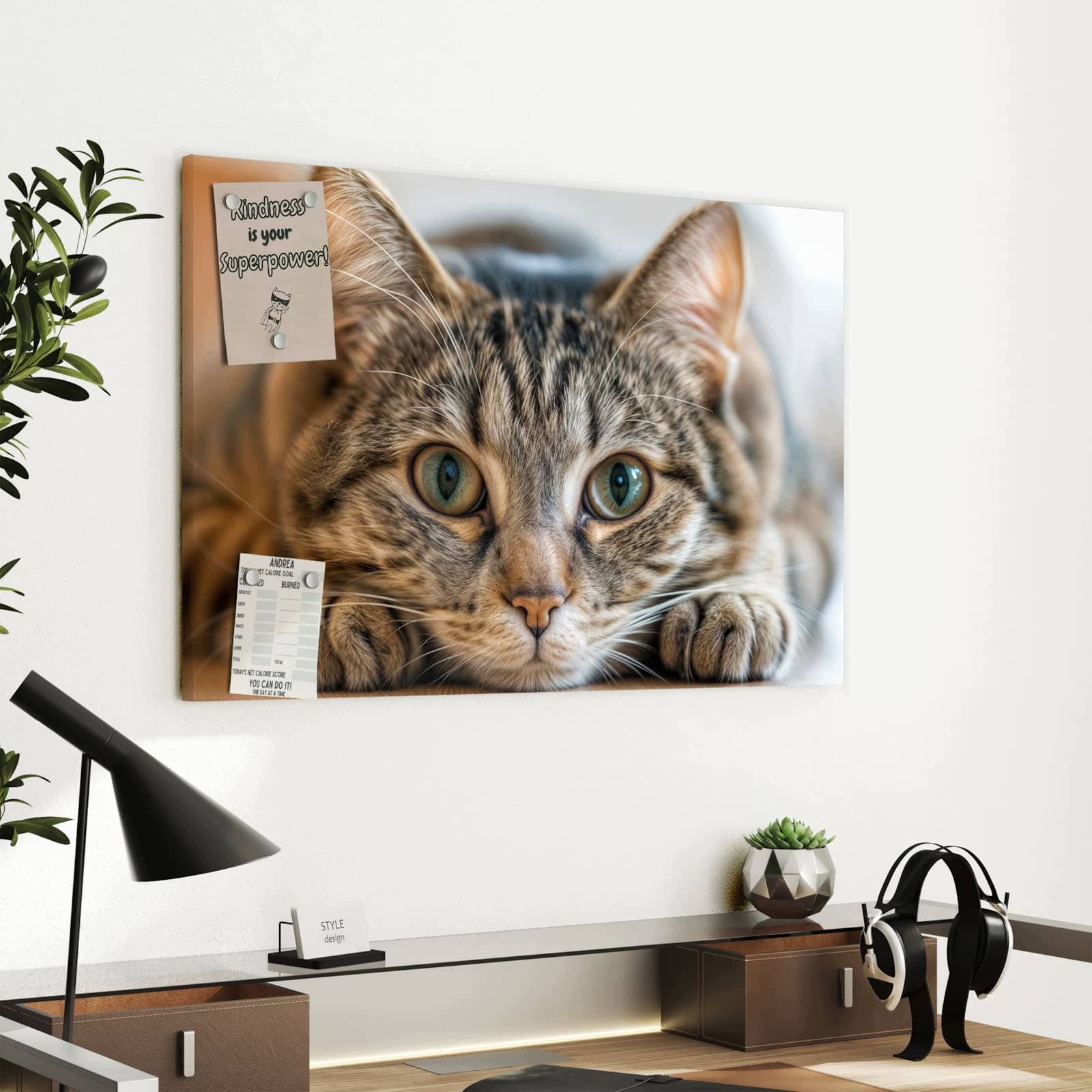 Magnetická tabule Objímající se Kočka 60 × 40 cm
