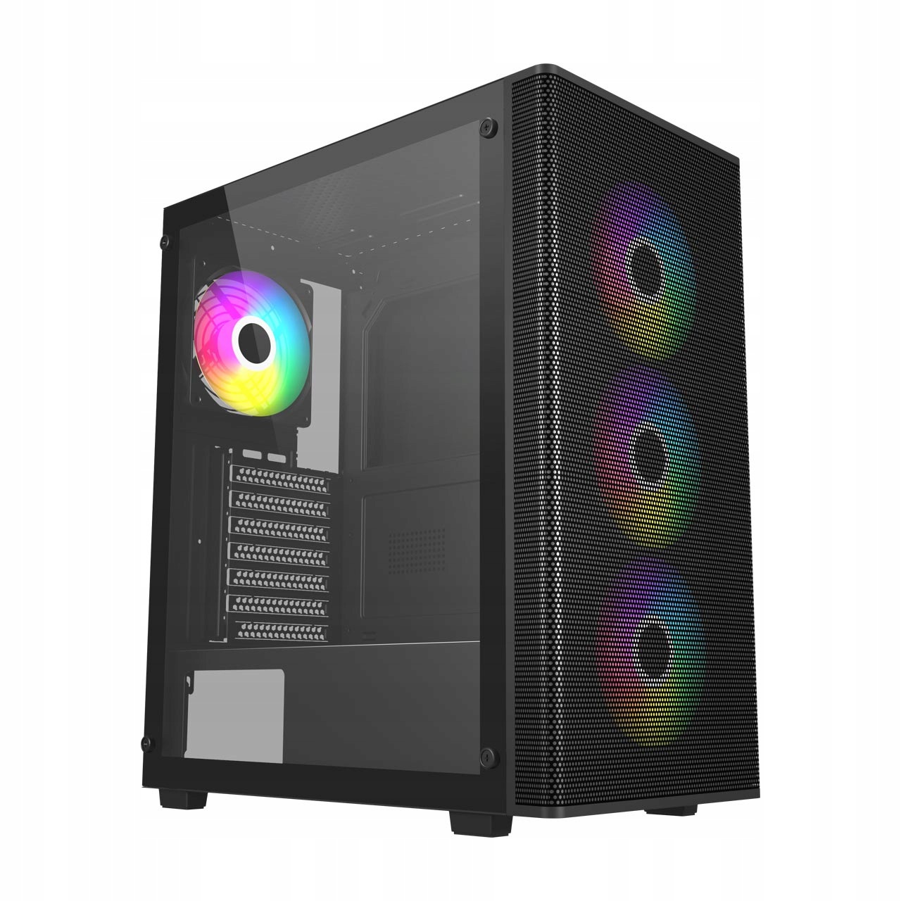 Obudowa Fsp M220-BA Mid Tower Czarna bez zasilacza Atx i Micro Atx, z 7 gni