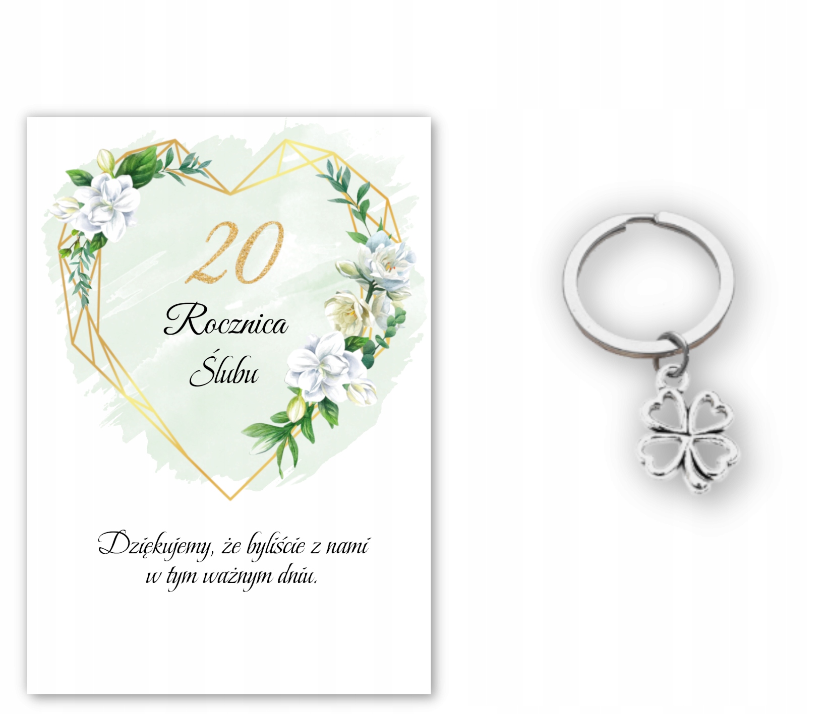 Podziękowanie dla gości breloczek 20 ROCZNICA ŚLUBU