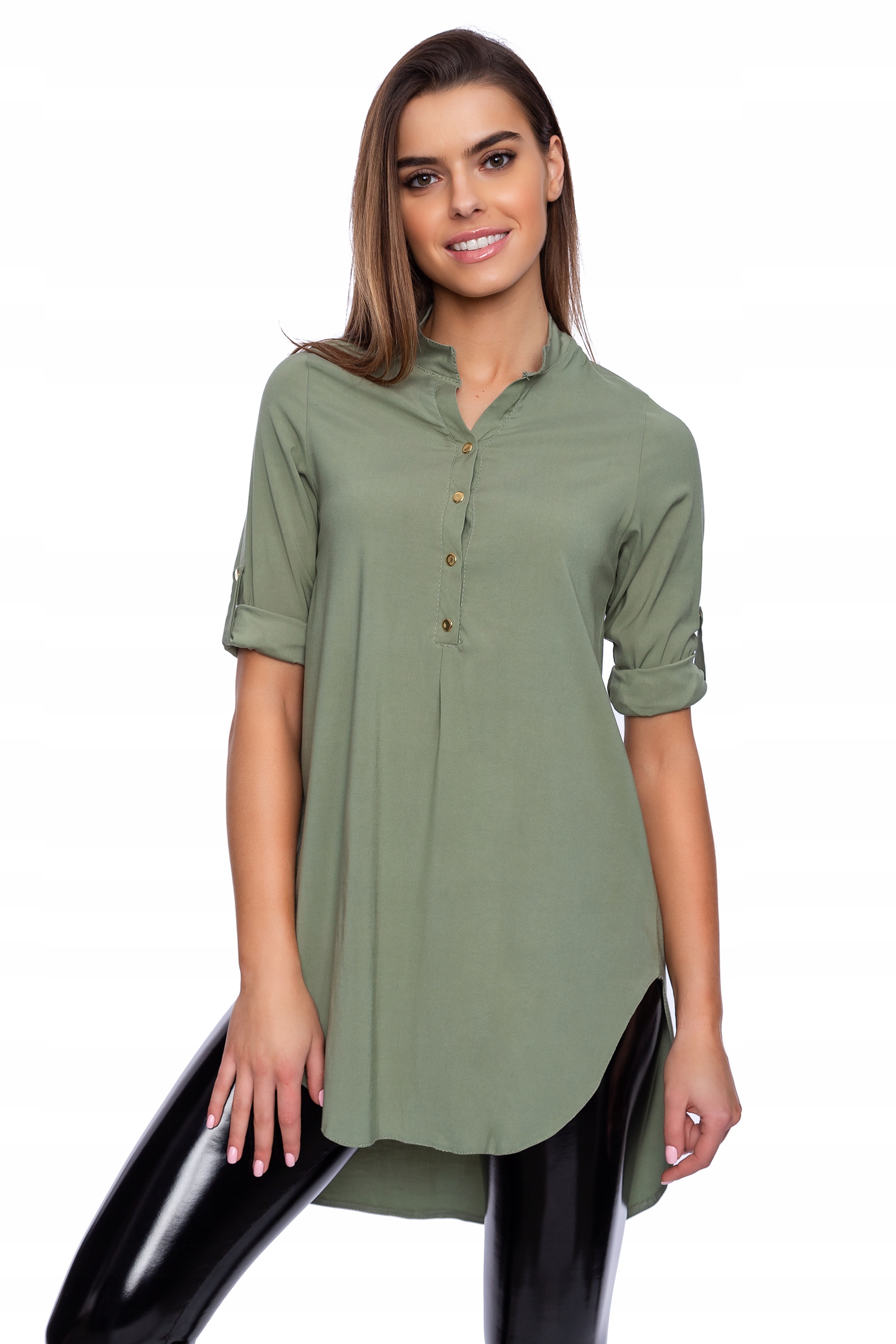 DŁUGA ASYMETRYCZNA kobieca TUNIKA khaki *** R - 52 Marka Imperial