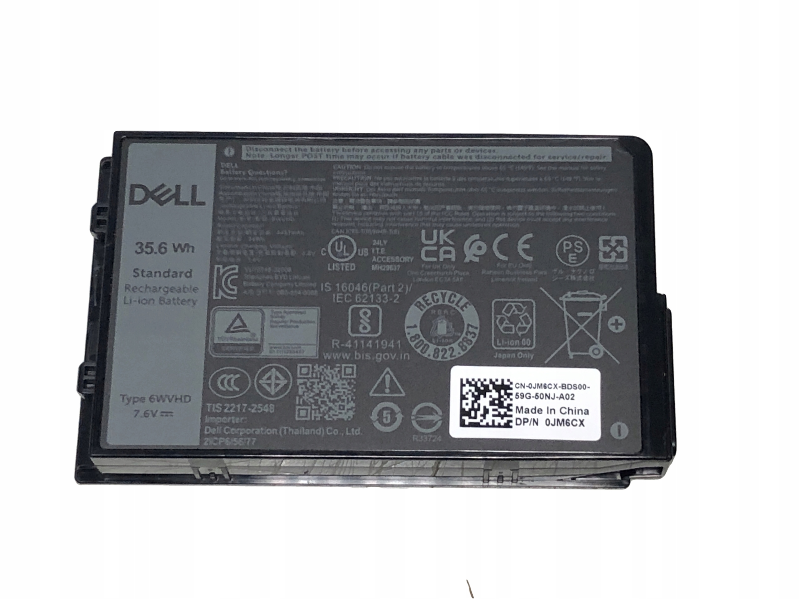 Nowa Oryginalna Dell Latitude 7230 Rugged Extreme Tablet Type 6WVHD 35.6Wh