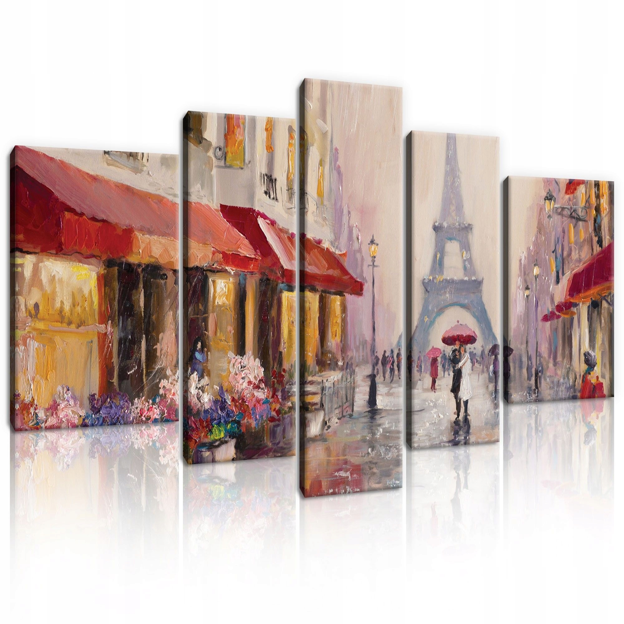 Obraz 170x100 Paríž dážď Eiffelova veža ulica impresionizmus romantizmus mesto