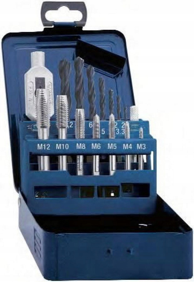 Sada závitníků a závitníků (M3-M12) kovový kufr 40 ks Jbc