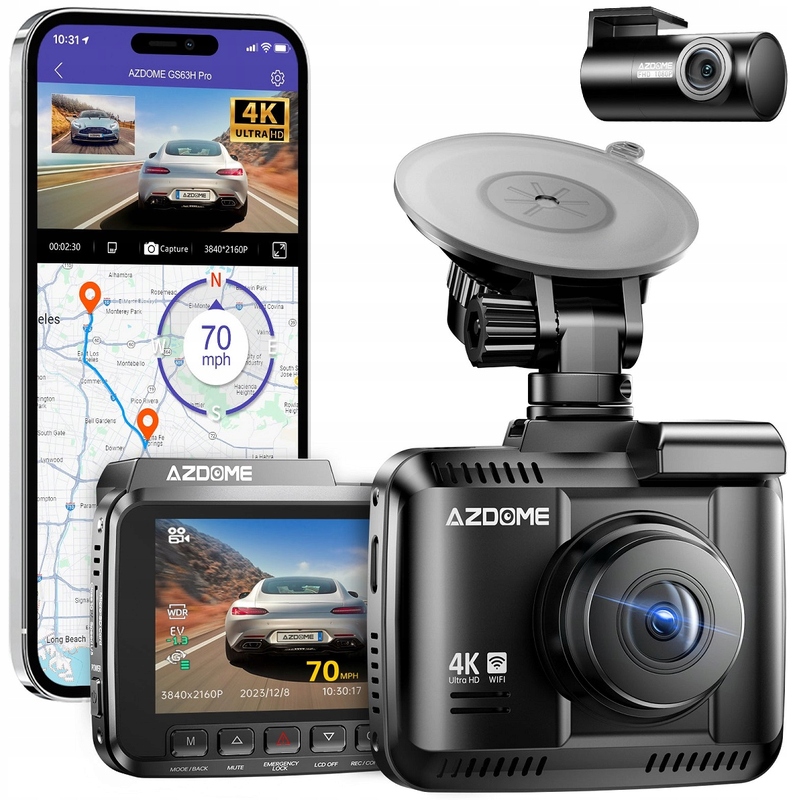 Videorekordér Azdome GS63H Autokamera 4K Wifi Gps 2160P Monitor