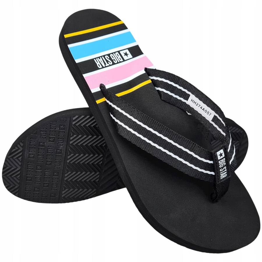 

Klapki Big Star damskie czarne japonki HH274a057