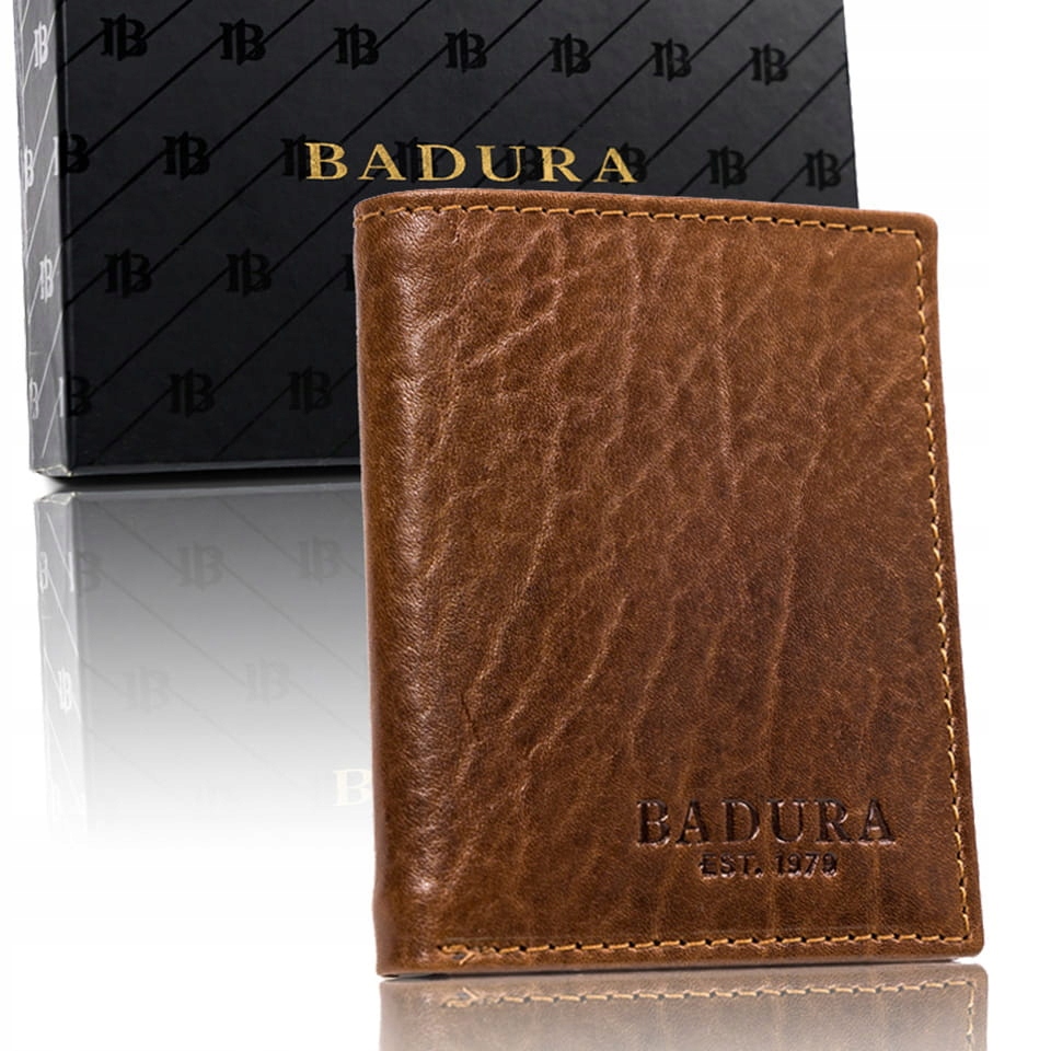 

Badura skórzane cienkie etui na karty z Rfid