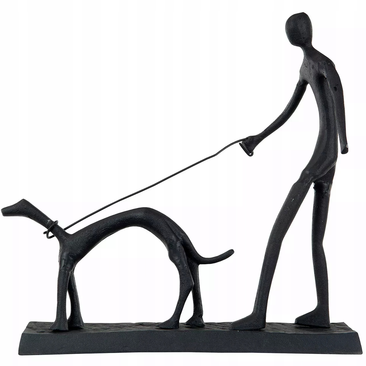 Figurka Pes Černá do obývacího pokoje kovová loftová dekorace ozdoba 34 cm
