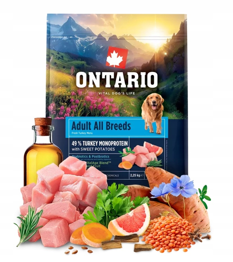Levně Ontario 2,25kg Adult Monoprotein Krůta & Batáty