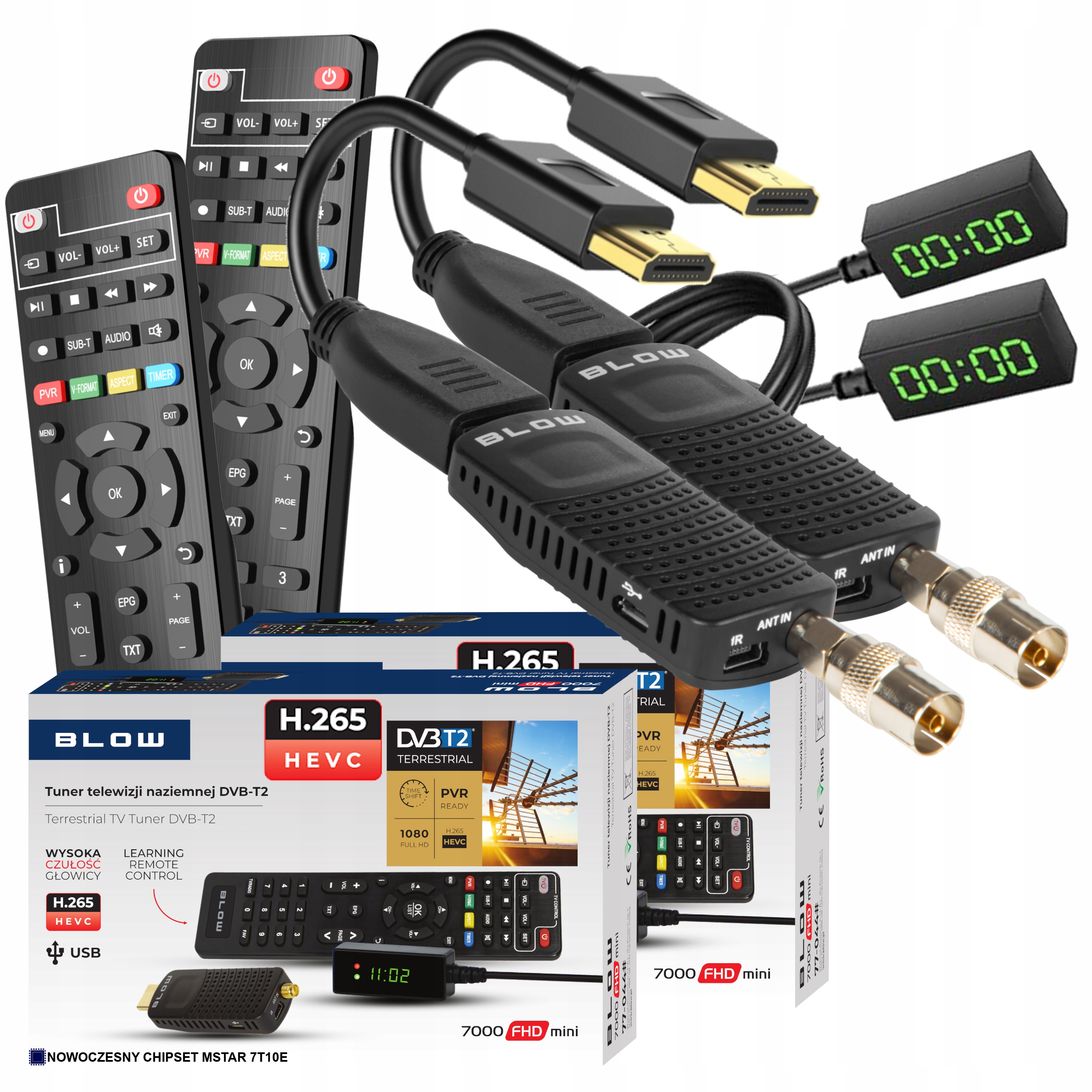 2 Kusy Digitální Dekodér Tv Full Hd DVB-T2 Hdmi H.265 Hevc Mini