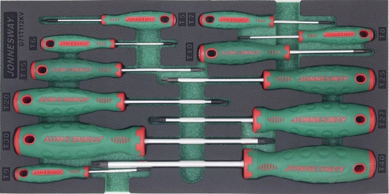 JONNESWAY отвертки TORX в вставке EVA 12шт