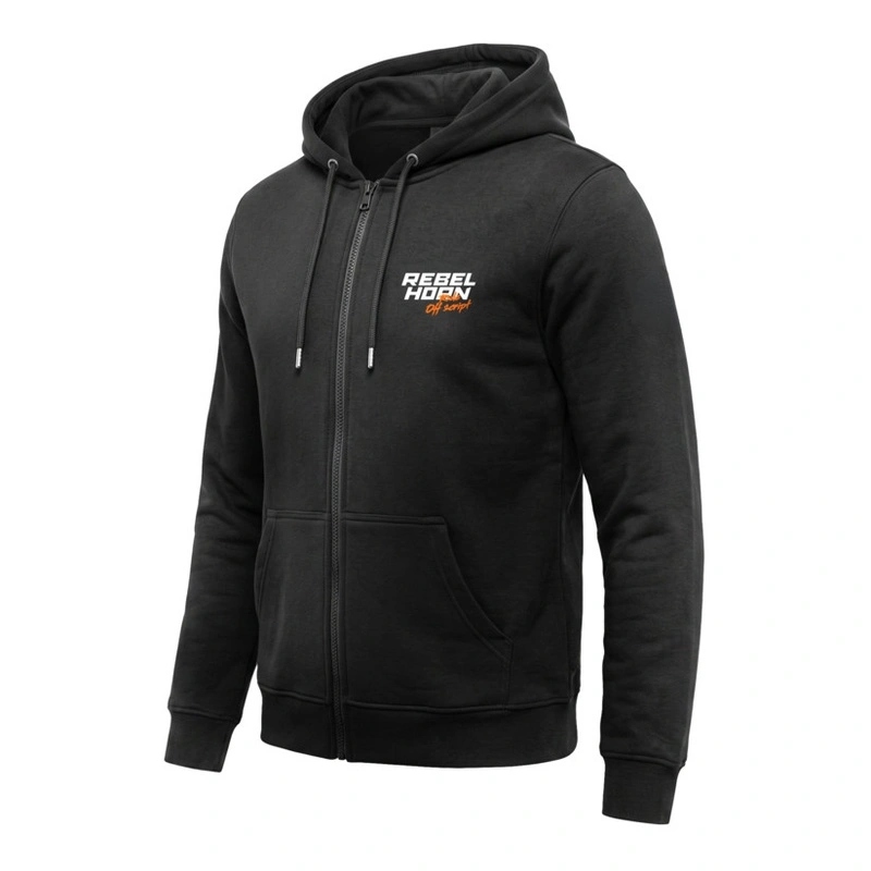 Mikina na zips s kapucňou Rebelhorn Offscript Black čierna Darčeky
