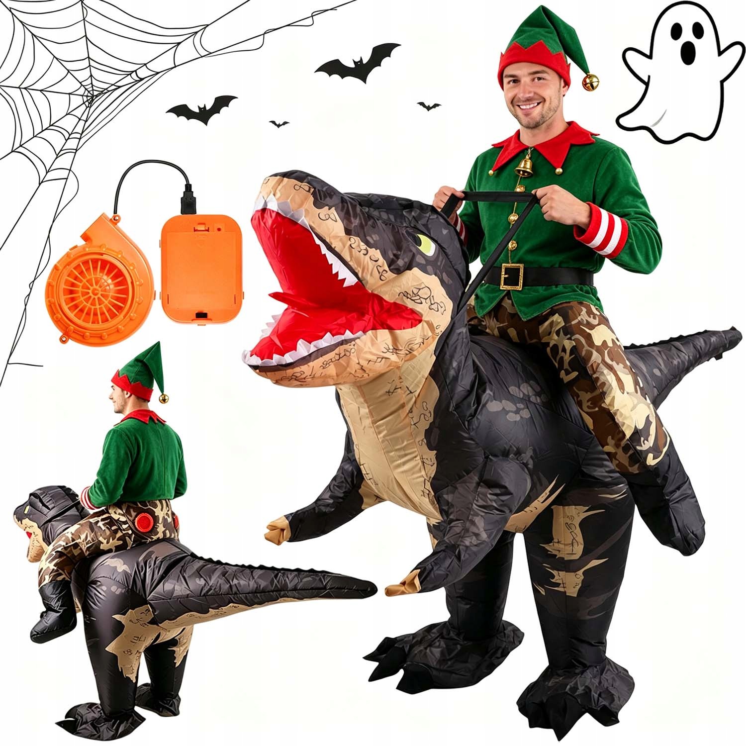 Kostým Nafukovací Kostým Dinosaura T-rex Převlek 150-190 CM Kostým Halloween