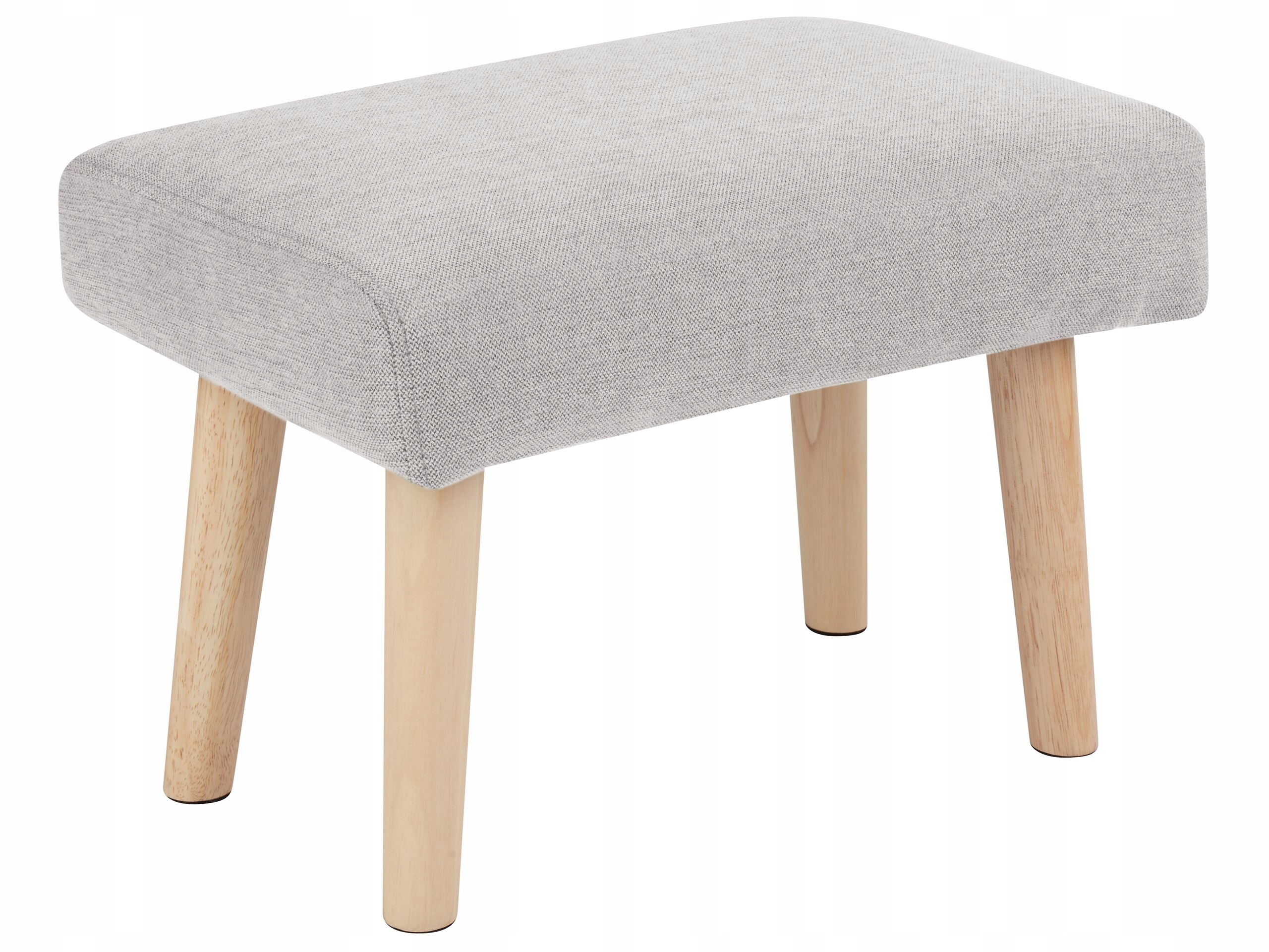 Stołek podnóżek prostokątny tapicerka jasnoszary