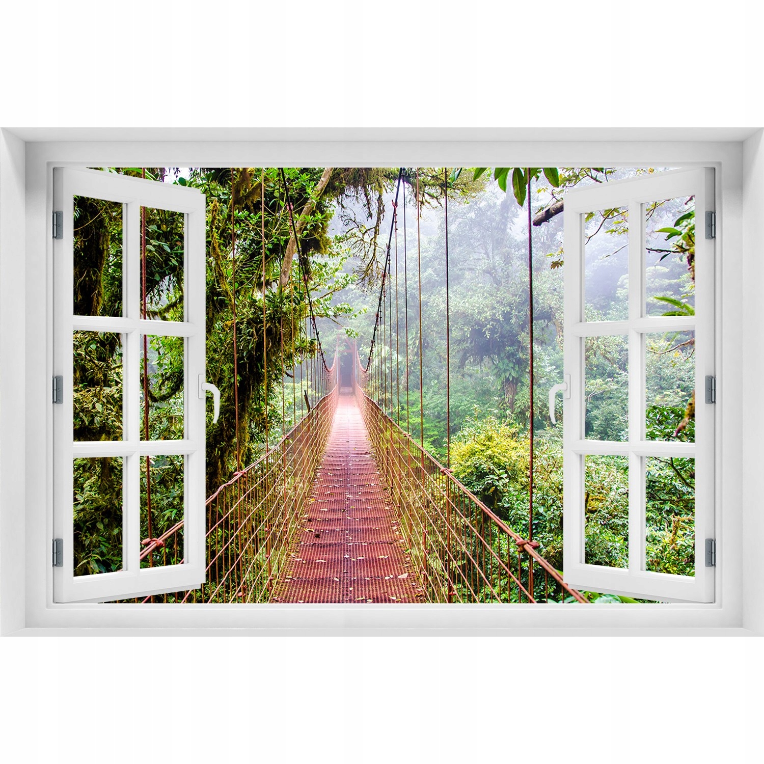 

Naklejka fototapeta 3D Okno Most w tropikach