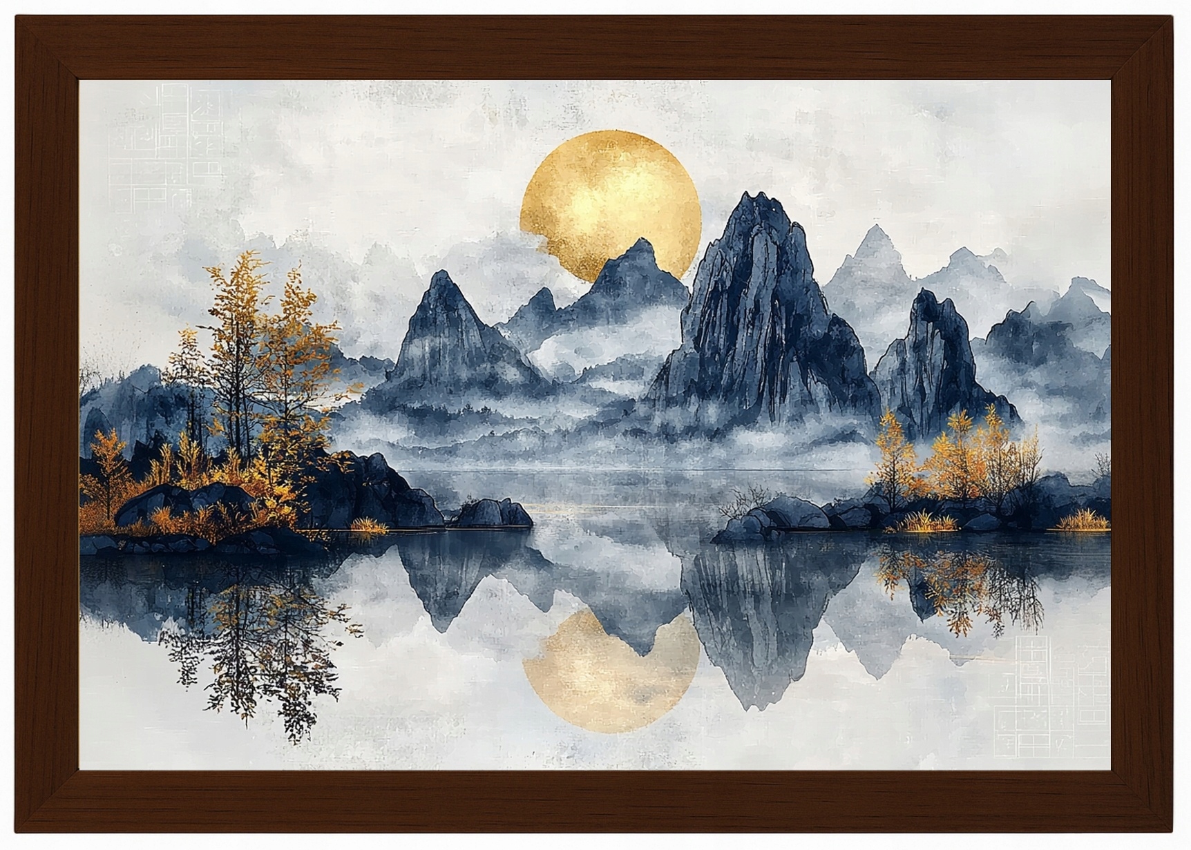 Plakát Rámeček Hory Sluneční Jezero Příroda Zen Feng Shui 60x40