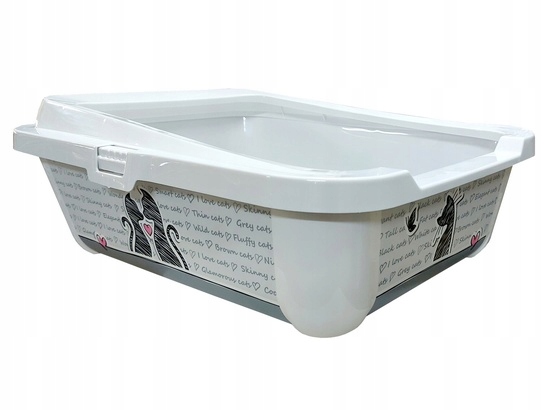 Levně Velká kočičí toaleta s profilovaným vysokým rámem pro kočky – Yarro Trendy 50x39x19 Cm