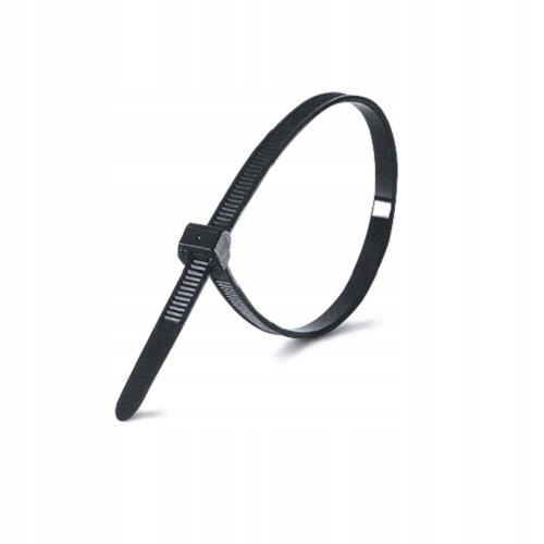 Opaski Zaciskowe Trytytki Kablowe 370x7,6mm Czarne Wkk 100szt