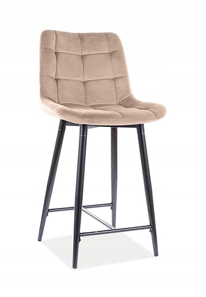 Polohokerová barová stolička Chic H-2 Velvet béžová Sig
