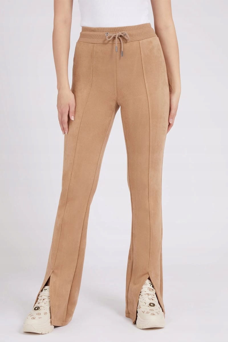 Guess Béžové Zvonové Kalhoty S Rozparky Ve Spodní Části