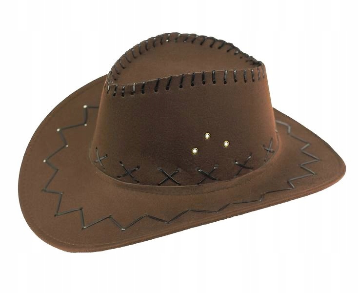 KAPELUSZ KOWBOJSKI CIEMNY BRĄZOWY STRÓJ KOWBOJ KOWBOJKA WESTERN