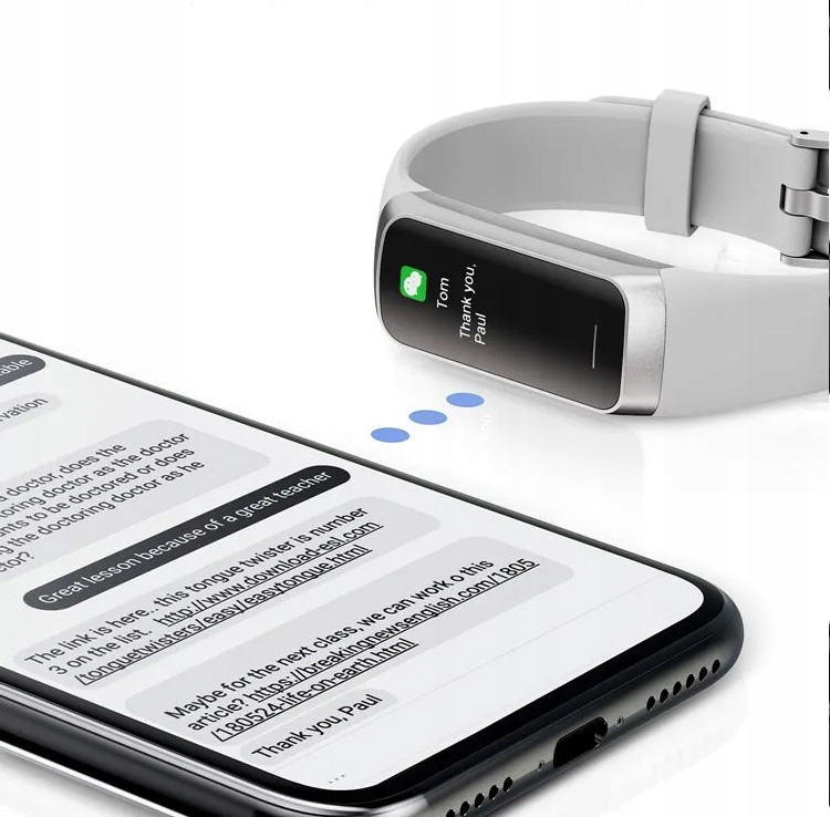 SMARTWATCH DAMSKI Rubicon SMARTBAND AMOLED POLSKIE MENU OPASKA DAMSKA FIT Transmisja danych brak