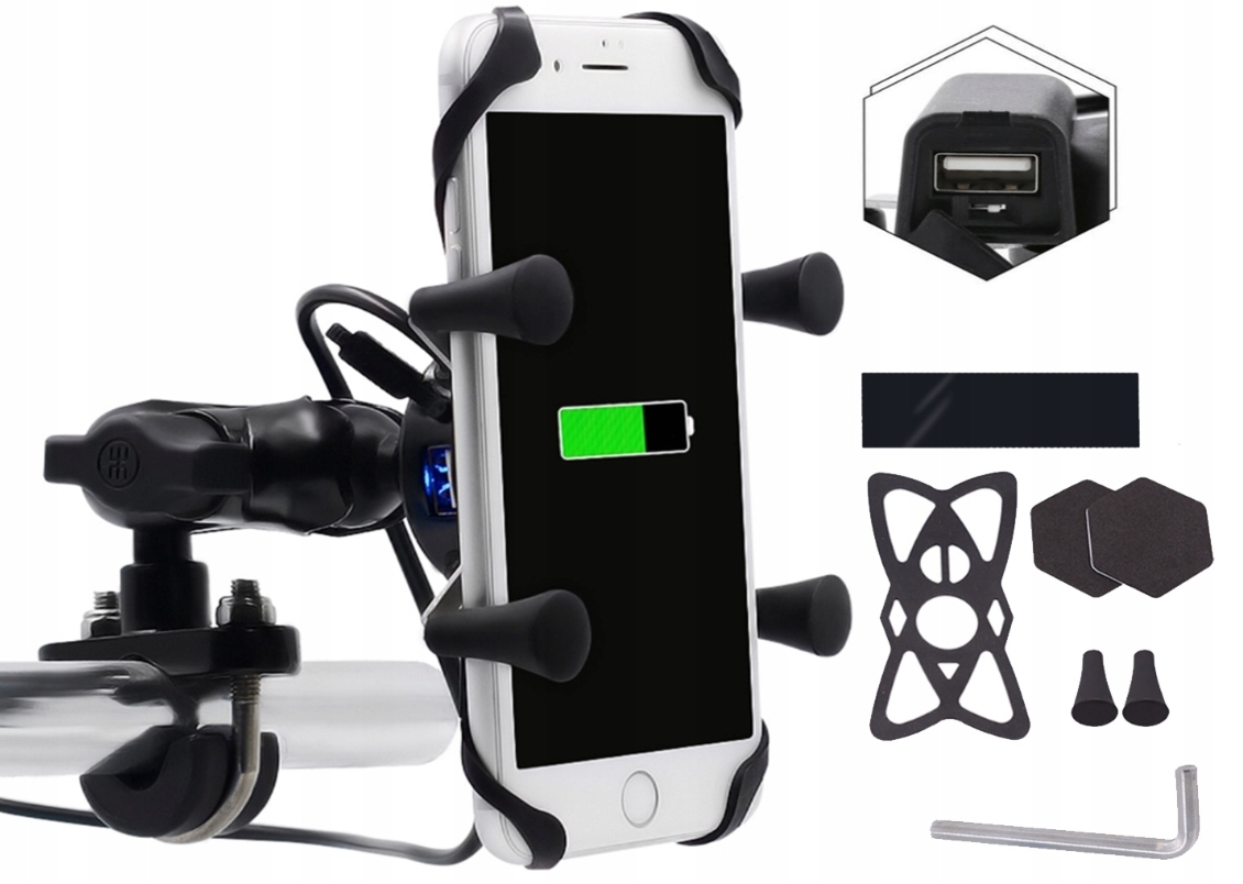 

Uchwyt Na Telefon Z Ładowarka Usb Motocyklowy 3D