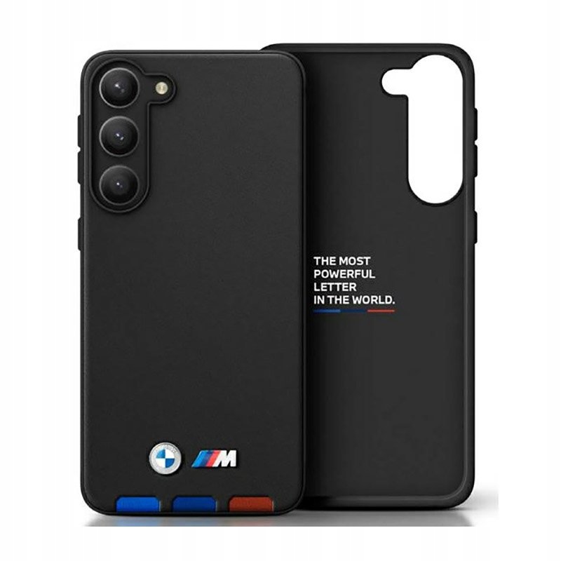 Bmw Leather Hot Stamp Tricolor – Pouzdro pro Samsung Galaxy A54 5G (Černé)