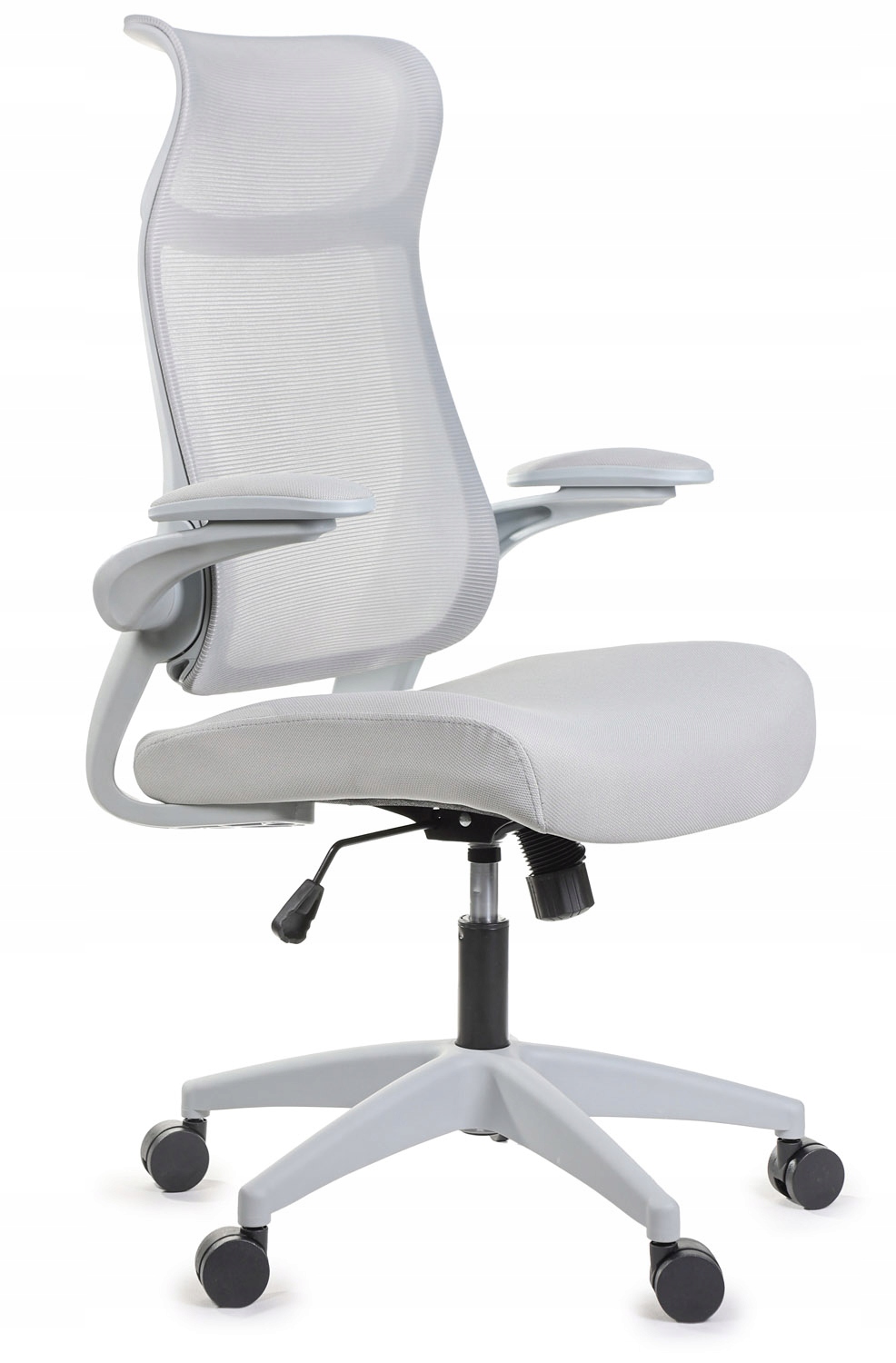 Pohodlné šedé kancelárske kreslo Giosedio FHX011 s nastaviteľnými podrúčkami, šedivé