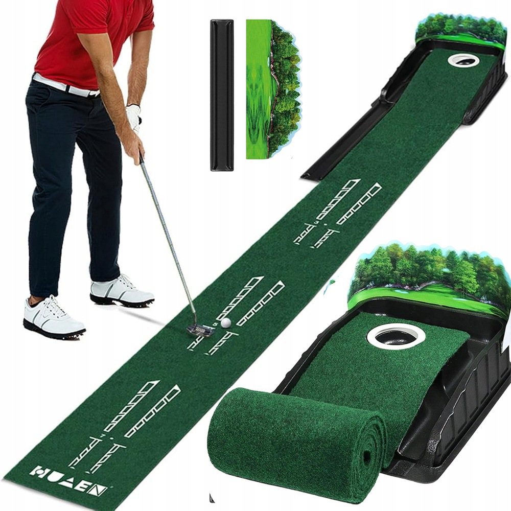 Kompaktowa Mata Golfowa Trening Putting Automatyczny Powrót