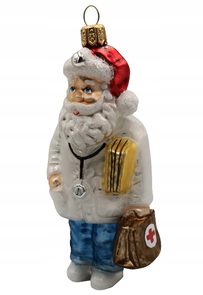 

Bombki Choinkowe Szklane Mikołaj Lekarz 13,5cm