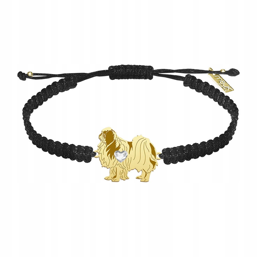 Zlatý náramek s čínským psem Japonský 925 Makramé Žena Gravírování Bonus