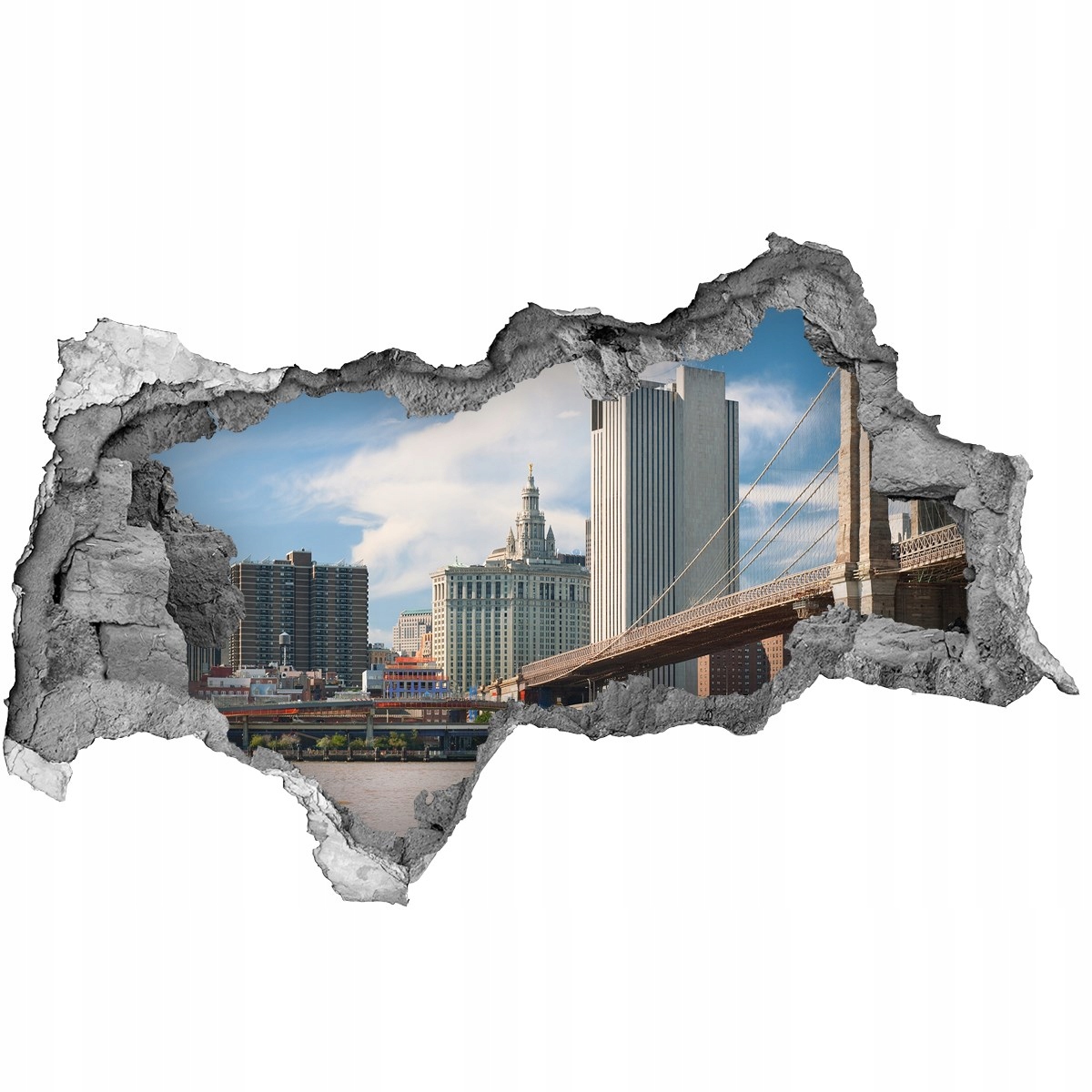 

Fototapeta dziura na ścianę 3d Most Brookliński