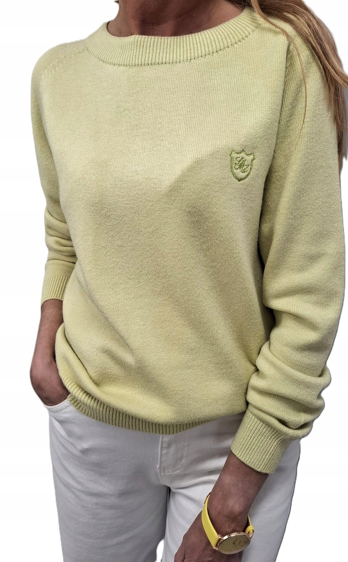 Lemonada Svetr s výšivkou Halenka s viskózou Dlouhý rukáv Žlutý máslový Nový