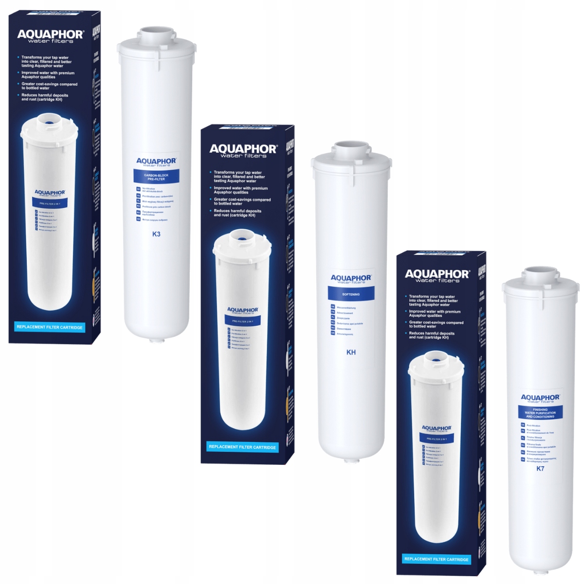 

Aquaphor Kryształ H filtry wymienne K3, Kh, K7.