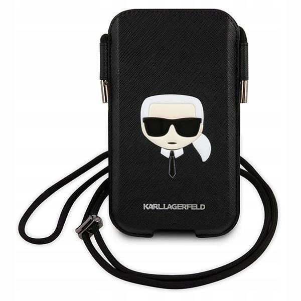 Karl Lagerfeld Kabelka KLHCP12MOPHKHK s konektorem pro telefon 6,1", černá